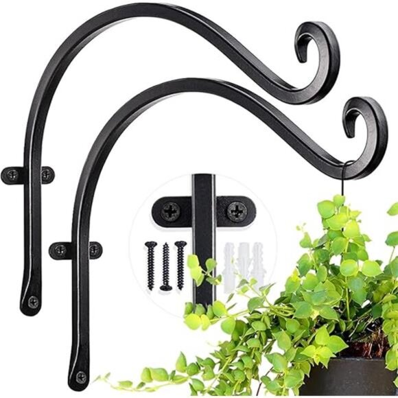 Hanging Plant Hanger Outdoor: 12-Inch Bird Feeder Wall Hooks - - Picture 7 of 7
